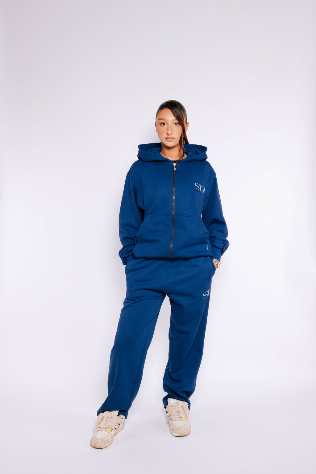 TRACKSUIT ZIP-UP BLUE HOODIE