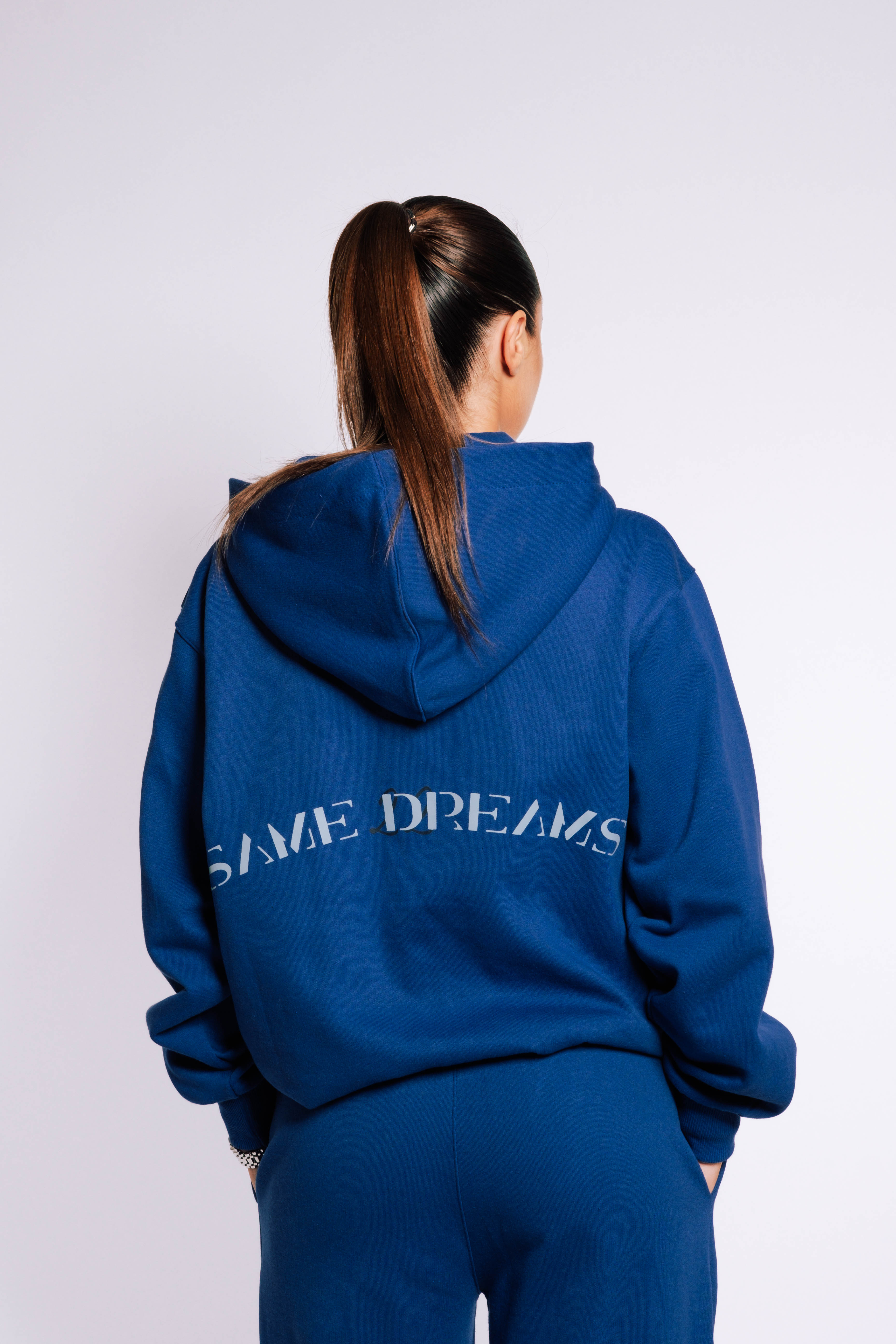 TRACKSUIT ZIP-UP BLUE HOODIE