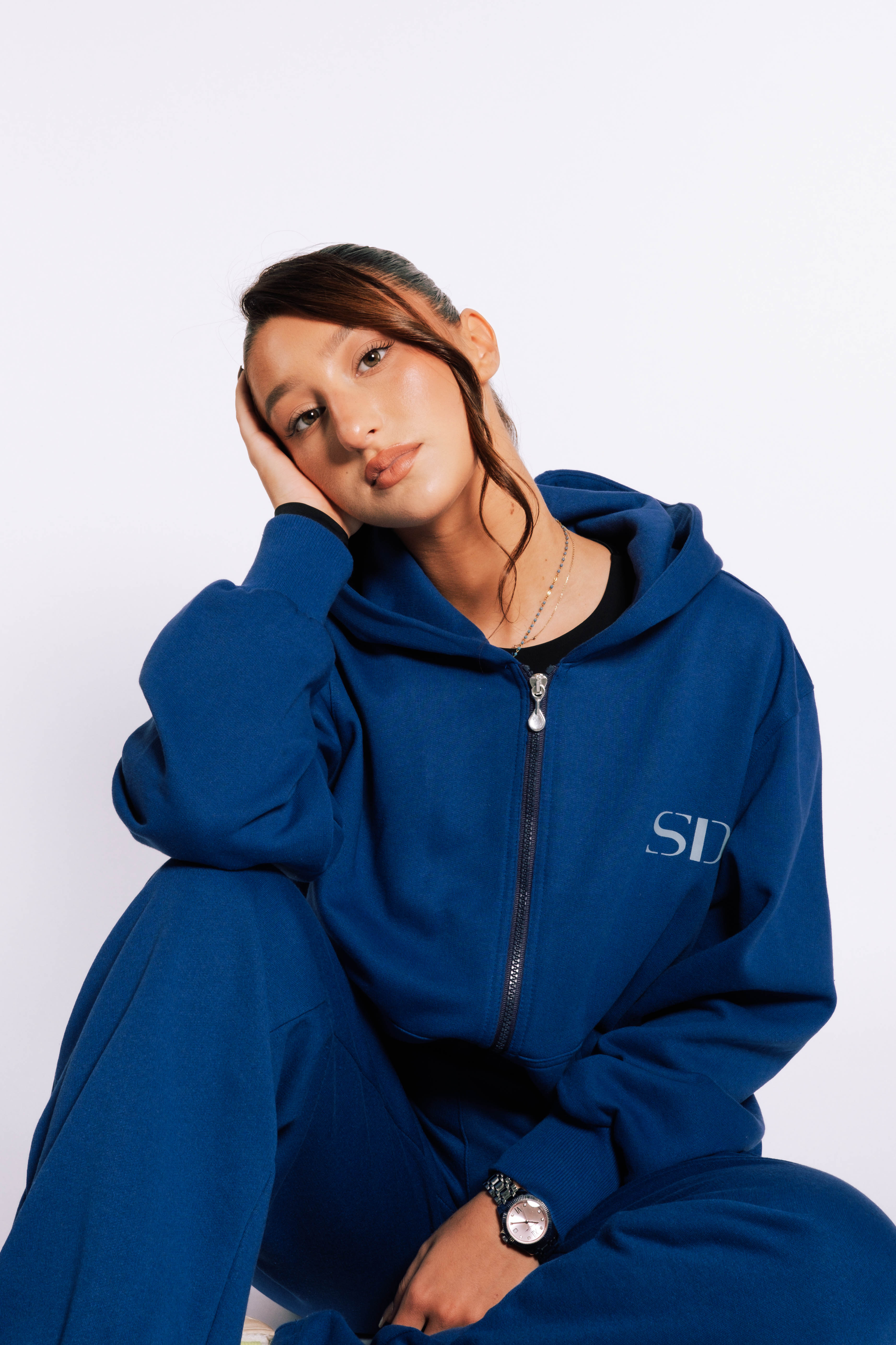 TRACKSUIT ZIP-UP BLUE HOODIE