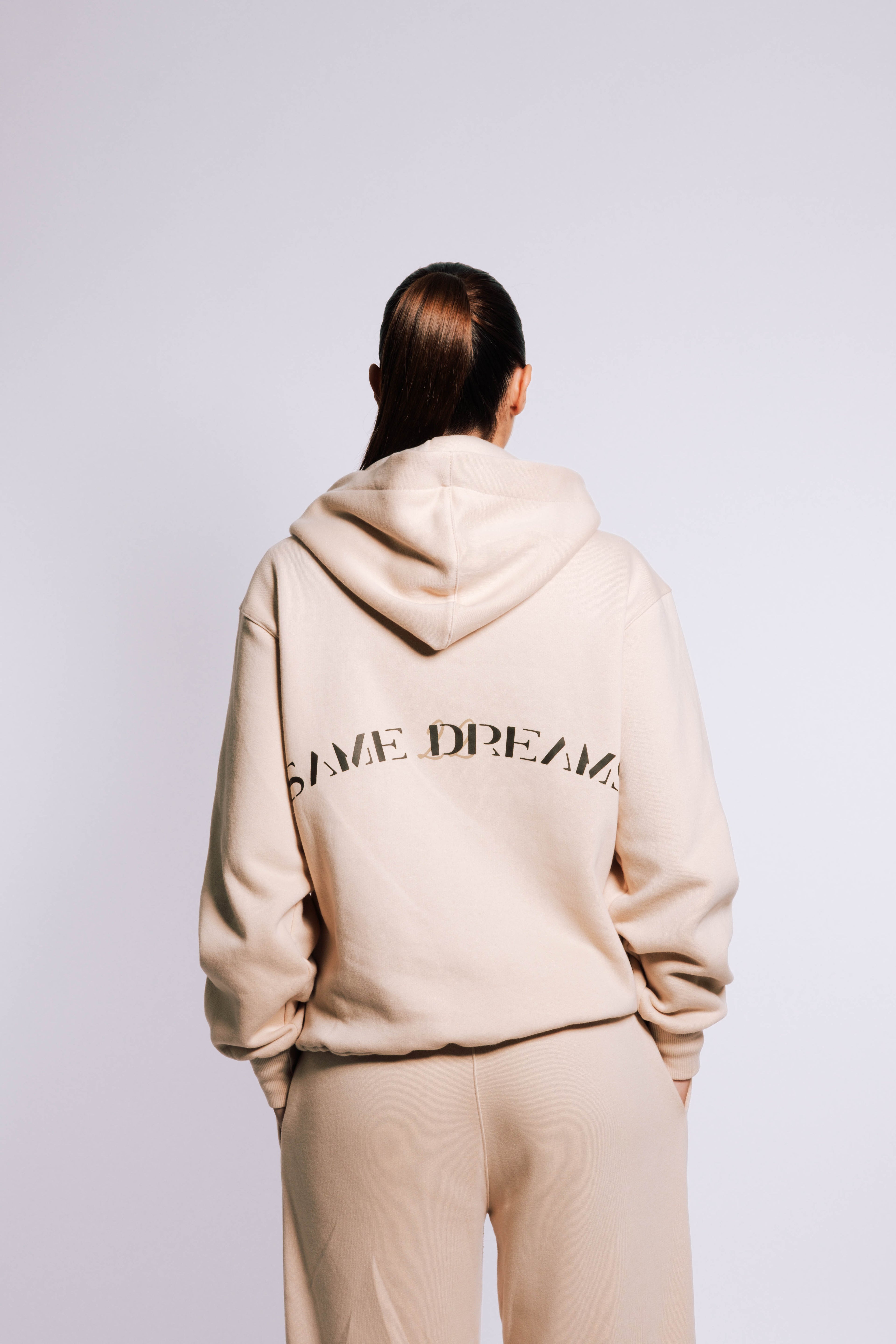 TRACKSUIT ZIP-UP BEGIE HOODIE